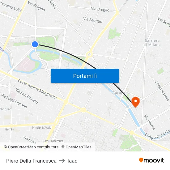 Piero Della Francesca to Iaad map