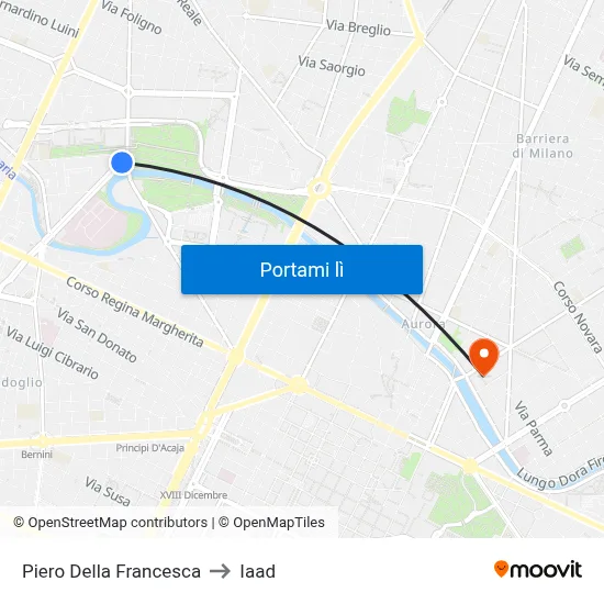 Piero Della Francesca to Iaad map