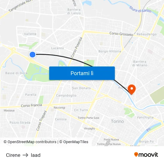 Cirene to Iaad map