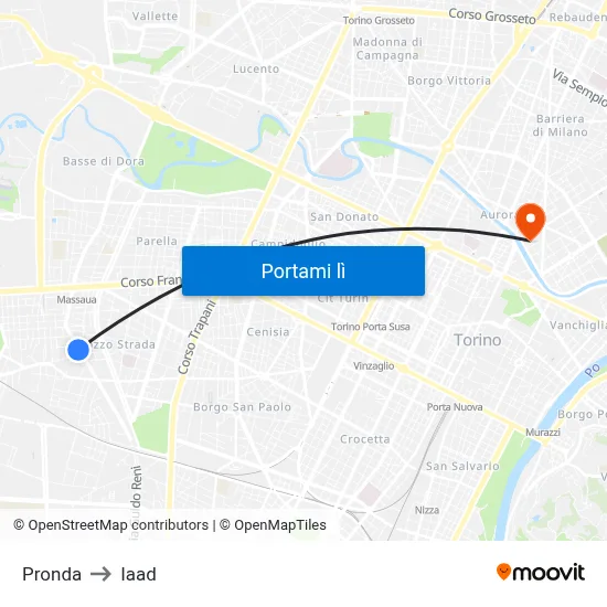 Pronda to Iaad map