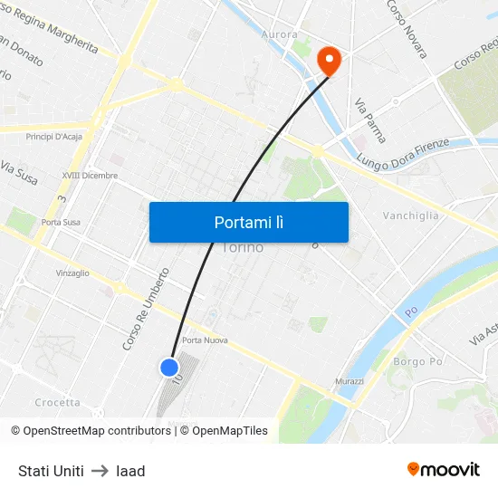 Stati Uniti to Iaad map