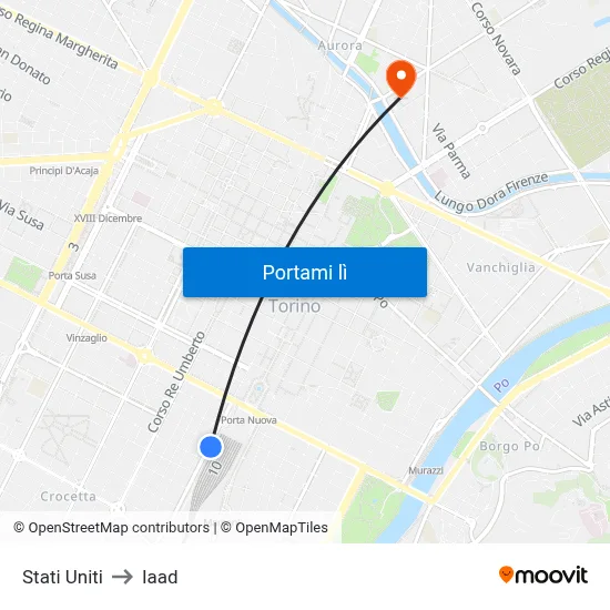 Stati Uniti to Iaad map