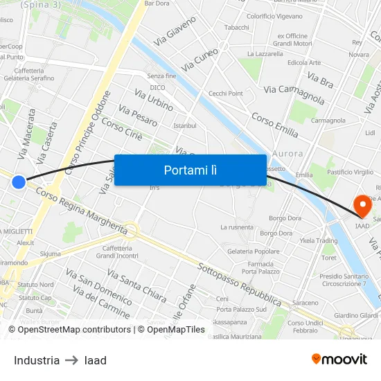 Industria to Iaad map