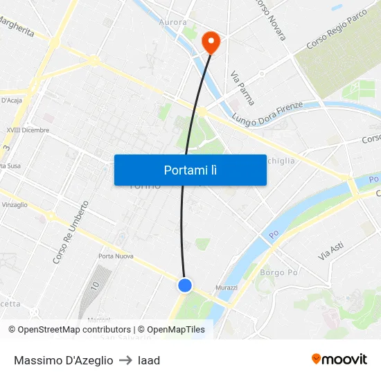 Massimo D'Azeglio to Iaad map