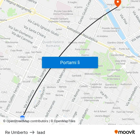 Re Umberto to Iaad map