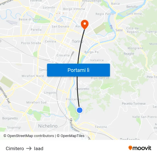 Cimitero to Iaad map