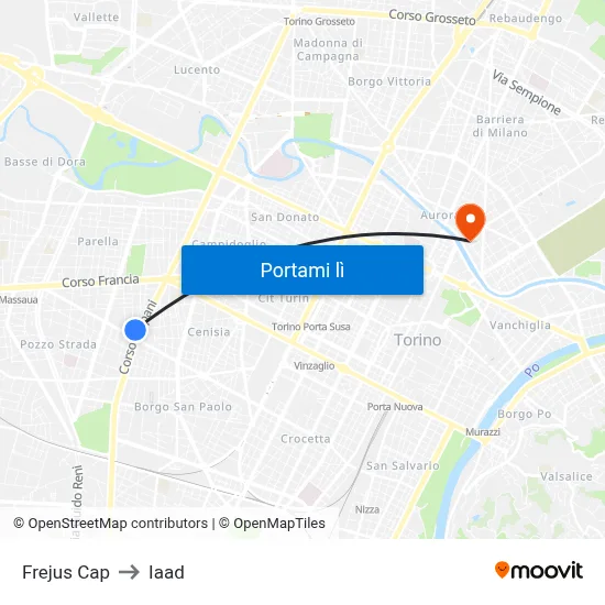 Frejus Cap to Iaad map
