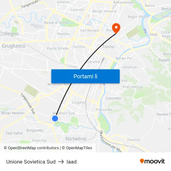 Unione Sovietica Sud to Iaad map