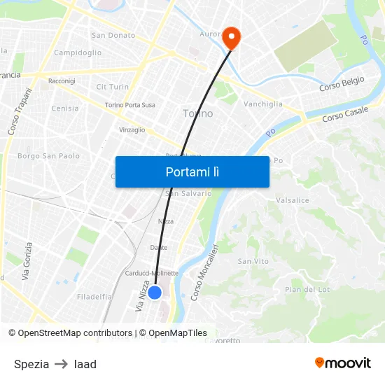 Spezia to Iaad map