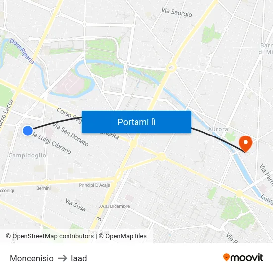 Moncenisio to Iaad map