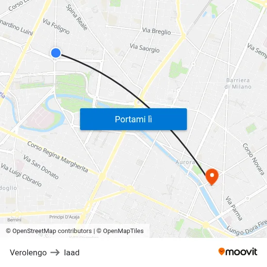 Verolengo to Iaad map