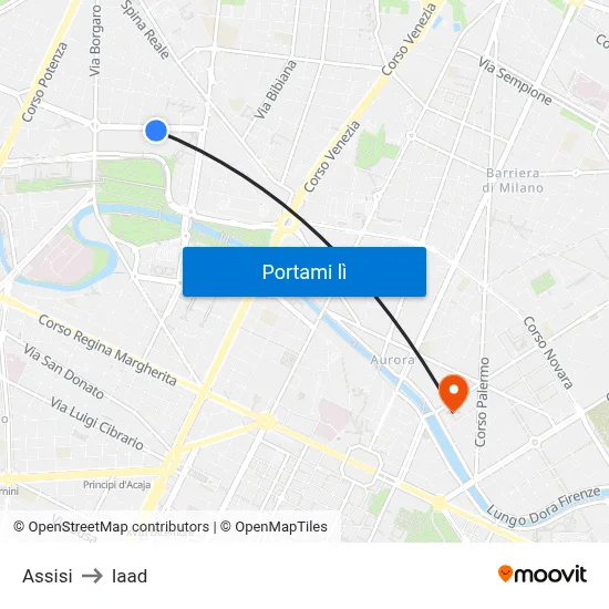 Assisi to Iaad map