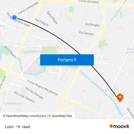 Luini to Iaad map