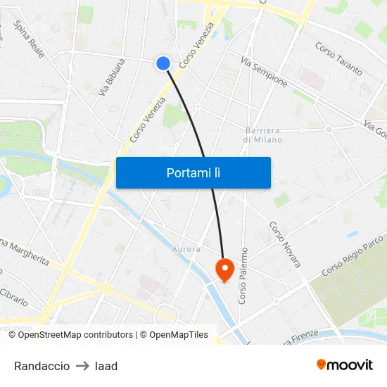 Randaccio to Iaad map