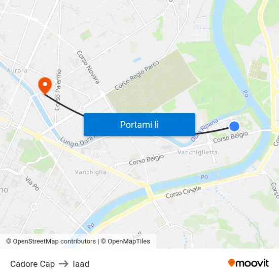 Cadore Cap to Iaad map