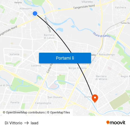 Di Vittorio to Iaad map