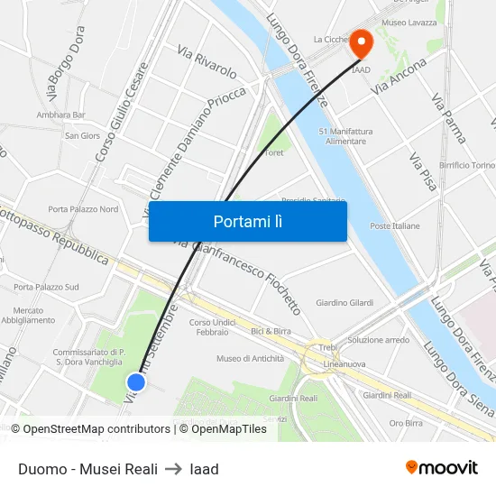 Duomo - Musei Reali to Iaad map