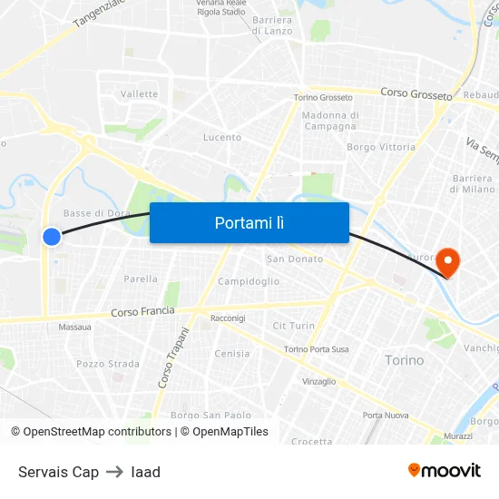 Servais Cap to Iaad map
