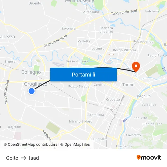 Goito to Iaad map