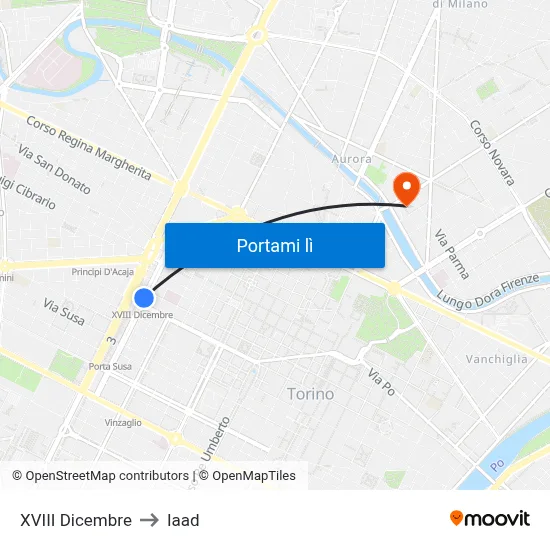 XVIII Dicembre to Iaad map