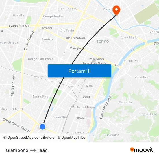 Giambone to Iaad map