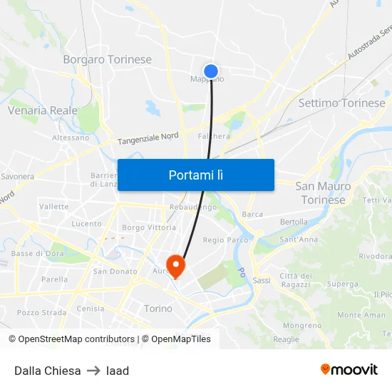 Dalla Chiesa to Iaad map