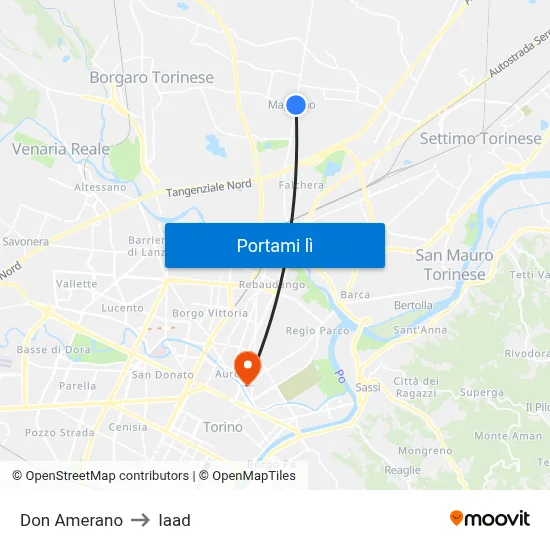 Don Amerano to Iaad map