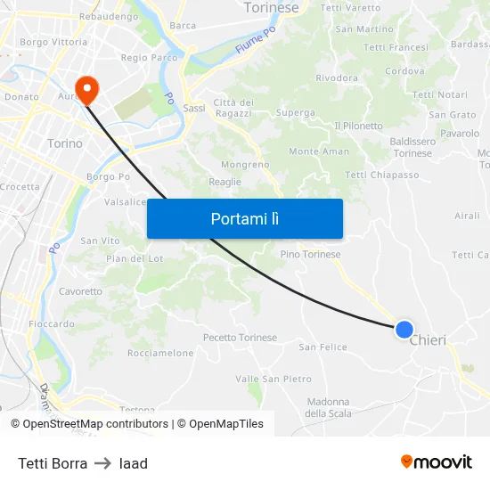 Tetti Borra to Iaad map