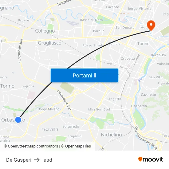 De Gasperi to Iaad map