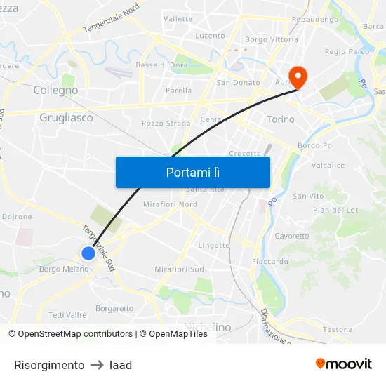 Risorgimento to Iaad map