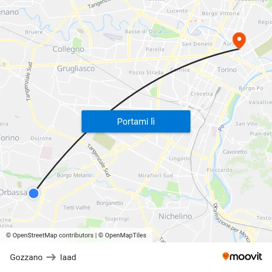 Gozzano to Iaad map