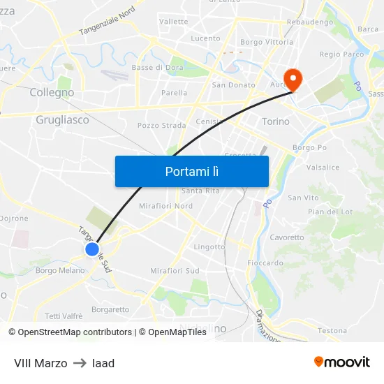 VIII Marzo to Iaad map