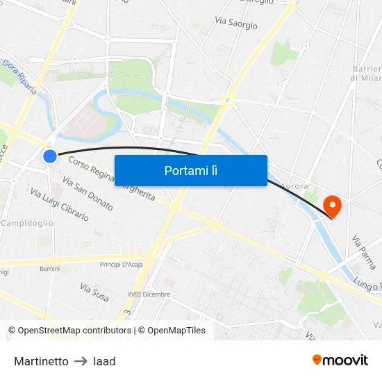 Martinetto to Iaad map