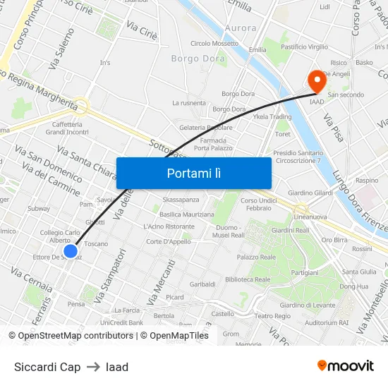 Siccardi Cap to Iaad map