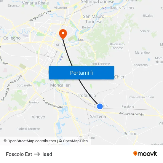 Foscolo Est to Iaad map