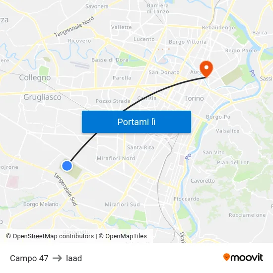 Campo 47 to Iaad map