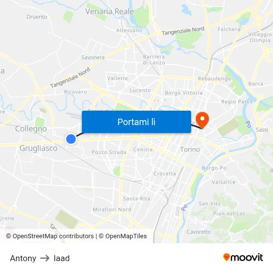 Antony to Iaad map