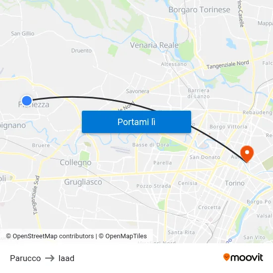 Parucco to Iaad map