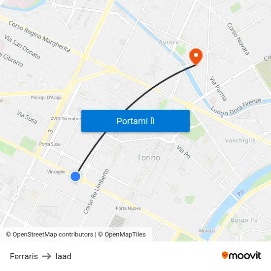 Ferraris to Iaad map