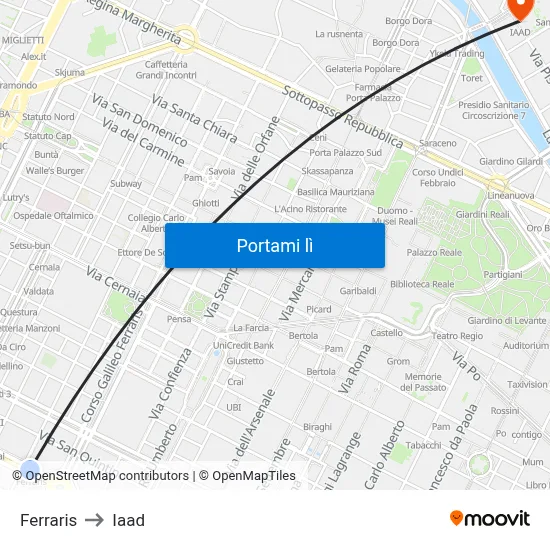 Ferraris to Iaad map