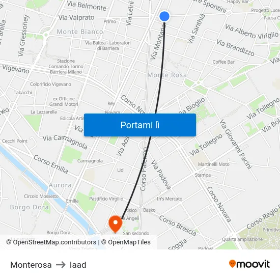 Monterosa to Iaad map
