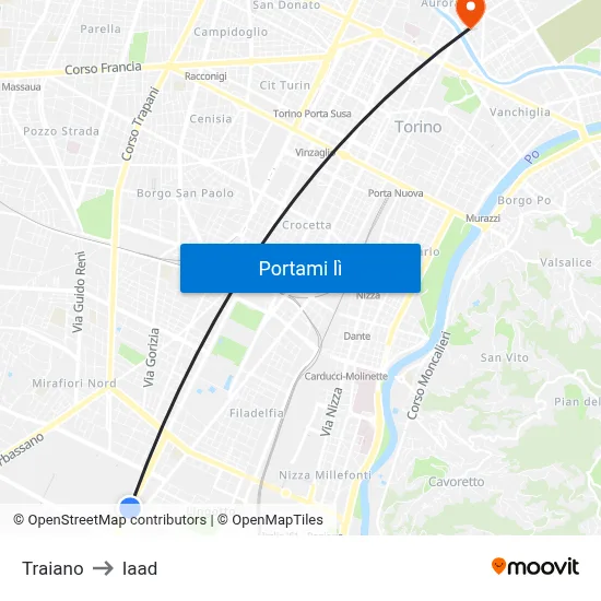 Traiano to Iaad map