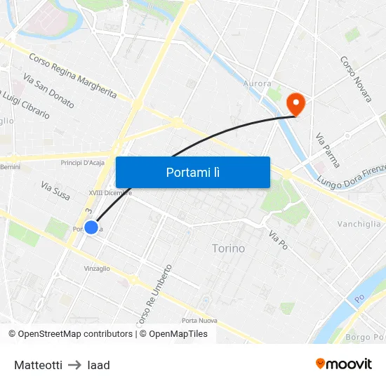 Matteotti to Iaad map