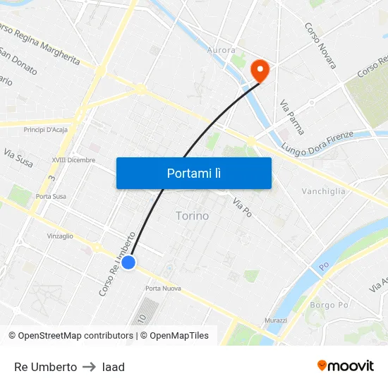 Re Umberto to Iaad map