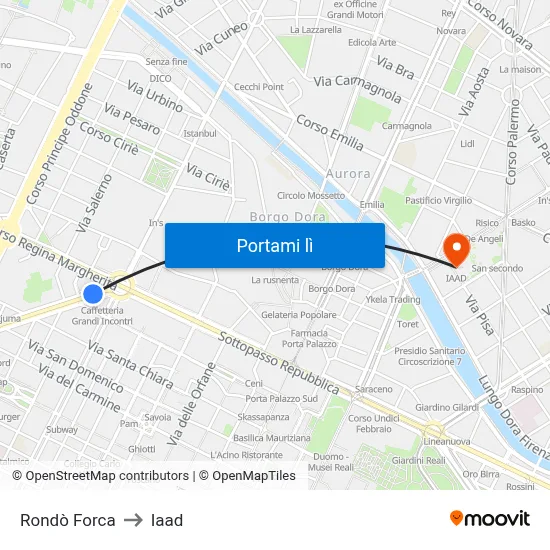 Rondò Forca to Iaad map