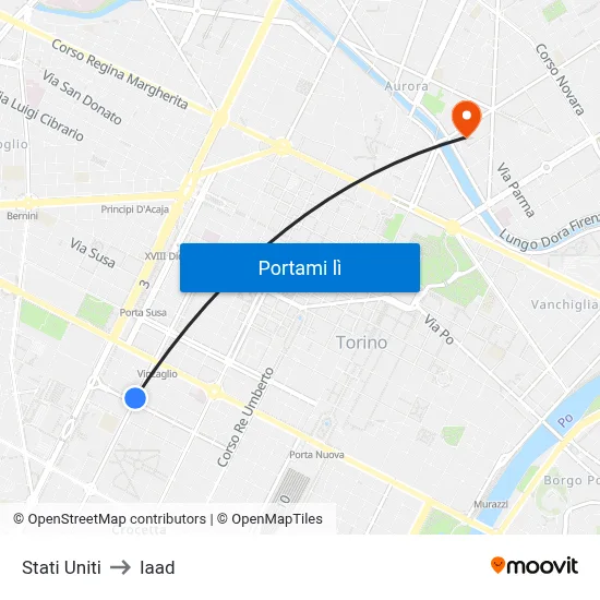 Stati Uniti to Iaad map