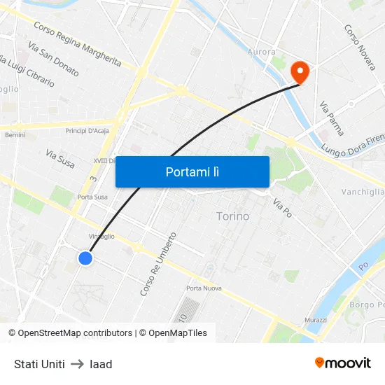 Stati Uniti to Iaad map