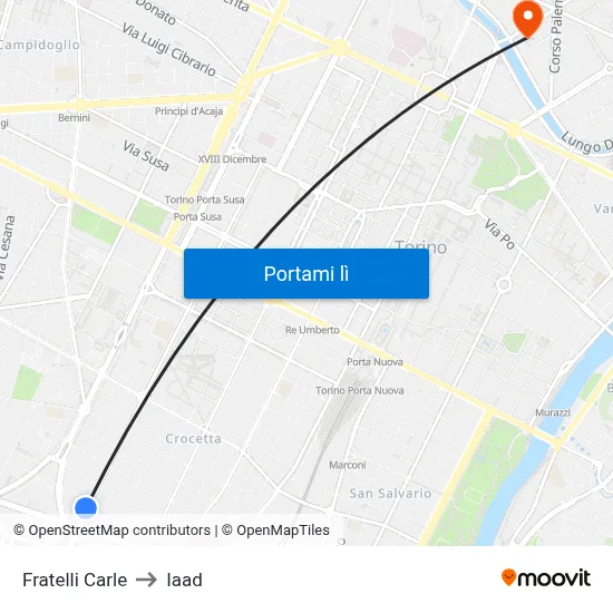 Fratelli Carle to Iaad map