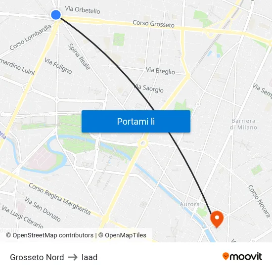 Grosseto Nord to Iaad map