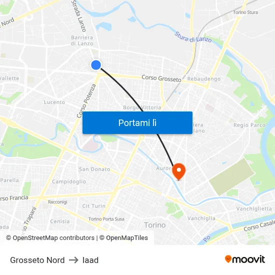 Grosseto Nord to Iaad map